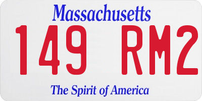 MA license plate 149RM2