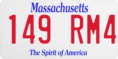 MA license plate 149RM4