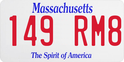 MA license plate 149RM8