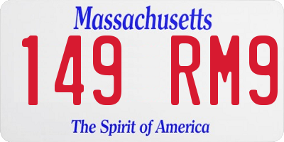 MA license plate 149RM9