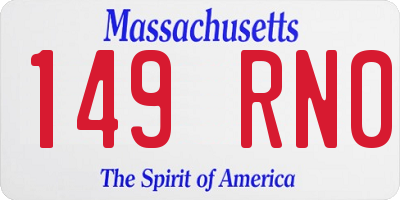 MA license plate 149RN0