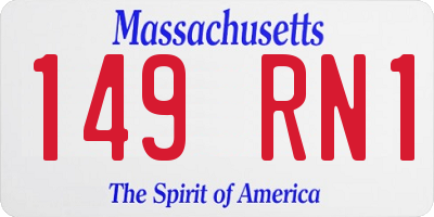 MA license plate 149RN1