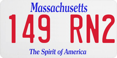 MA license plate 149RN2