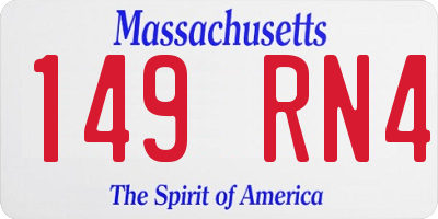 MA license plate 149RN4