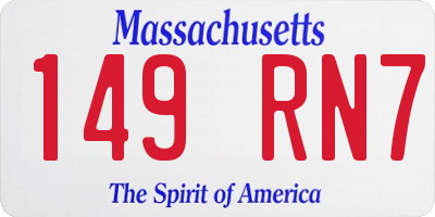 MA license plate 149RN7