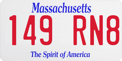 MA license plate 149RN8