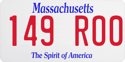 MA license plate 149RO0