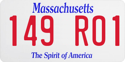 MA license plate 149RO1
