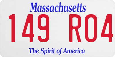 MA license plate 149RO4