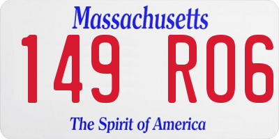 MA license plate 149RO6