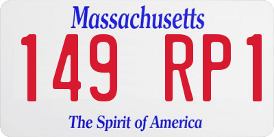 MA license plate 149RP1
