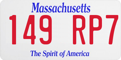 MA license plate 149RP7
