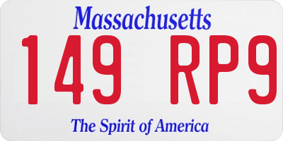 MA license plate 149RP9