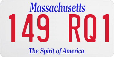 MA license plate 149RQ1