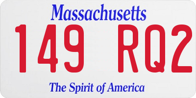 MA license plate 149RQ2