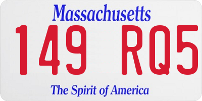 MA license plate 149RQ5