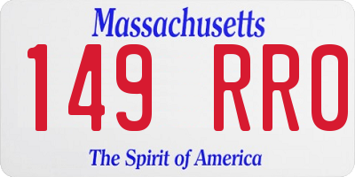 MA license plate 149RR0