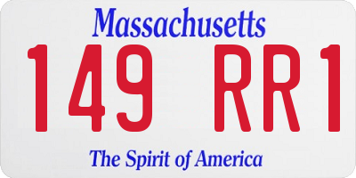 MA license plate 149RR1
