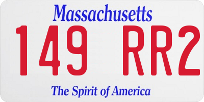 MA license plate 149RR2