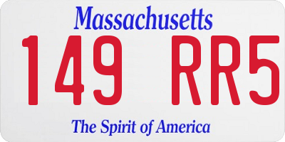 MA license plate 149RR5