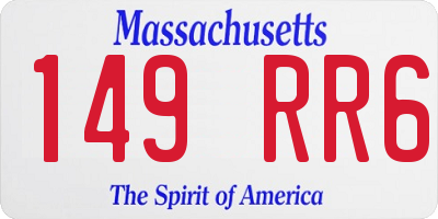 MA license plate 149RR6