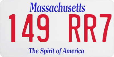 MA license plate 149RR7