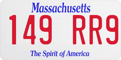 MA license plate 149RR9