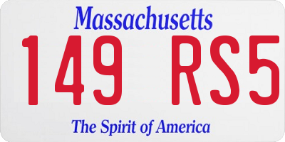 MA license plate 149RS5