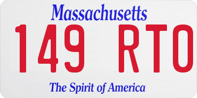 MA license plate 149RT0