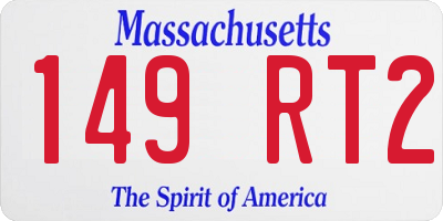 MA license plate 149RT2