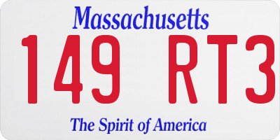 MA license plate 149RT3