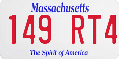 MA license plate 149RT4