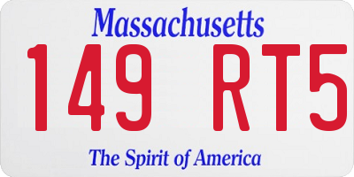 MA license plate 149RT5