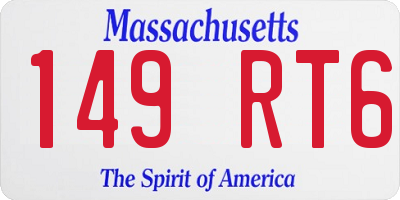 MA license plate 149RT6