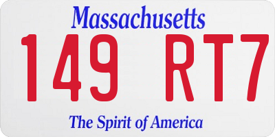 MA license plate 149RT7