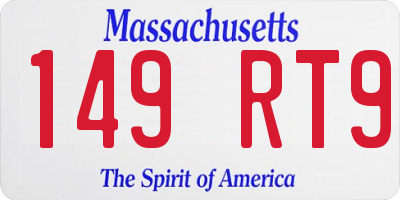 MA license plate 149RT9