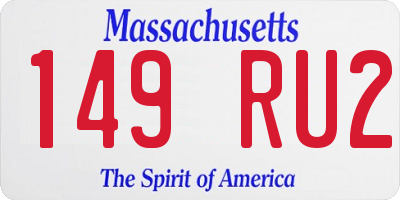 MA license plate 149RU2