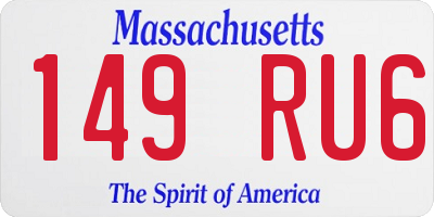MA license plate 149RU6
