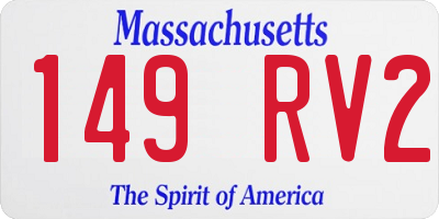 MA license plate 149RV2