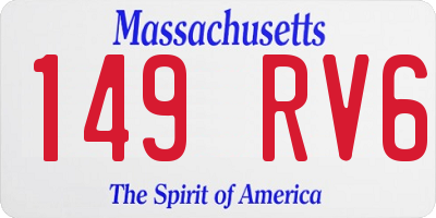 MA license plate 149RV6