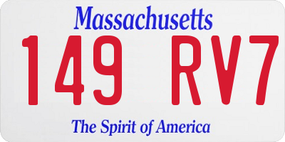 MA license plate 149RV7