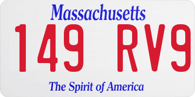 MA license plate 149RV9