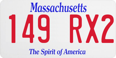 MA license plate 149RX2
