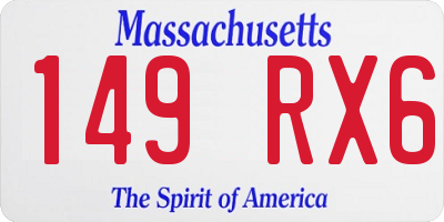 MA license plate 149RX6