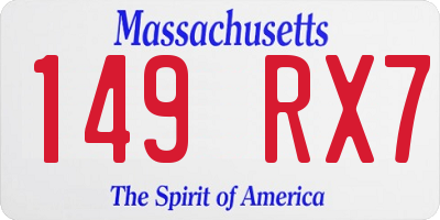 MA license plate 149RX7