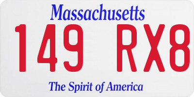 MA license plate 149RX8