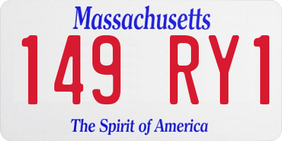 MA license plate 149RY1