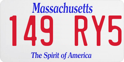 MA license plate 149RY5