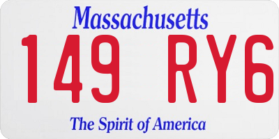 MA license plate 149RY6