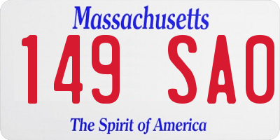MA license plate 149SA0